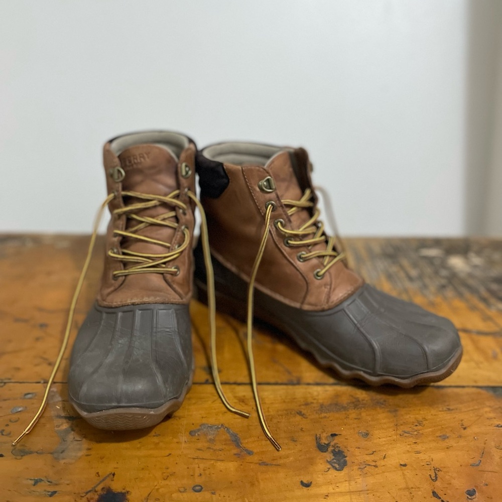 Men’s Sperry Brown and Gray Rain & Snow Boots Waterproof Design